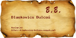 Blaskovics Bulcsú névjegykártya