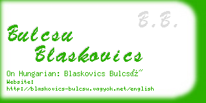 bulcsu blaskovics business card